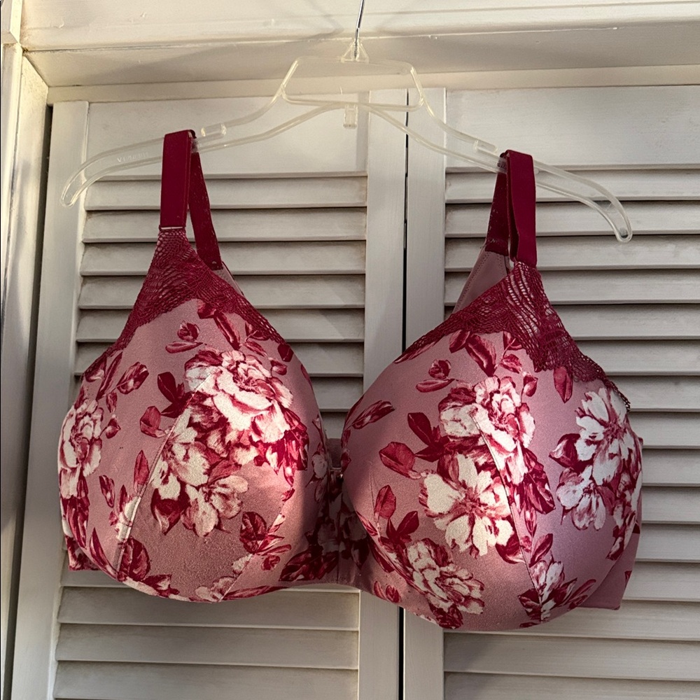 Cacique - Floral Full-Coverage Women's Bra in Rose Pink 42H